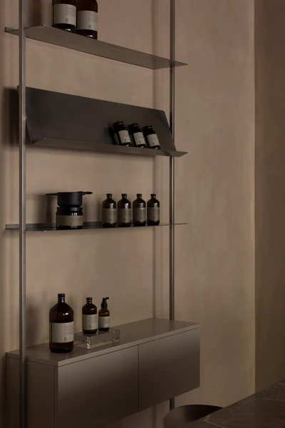 Professional hair and scalp products displayed in our Brighton clinic
